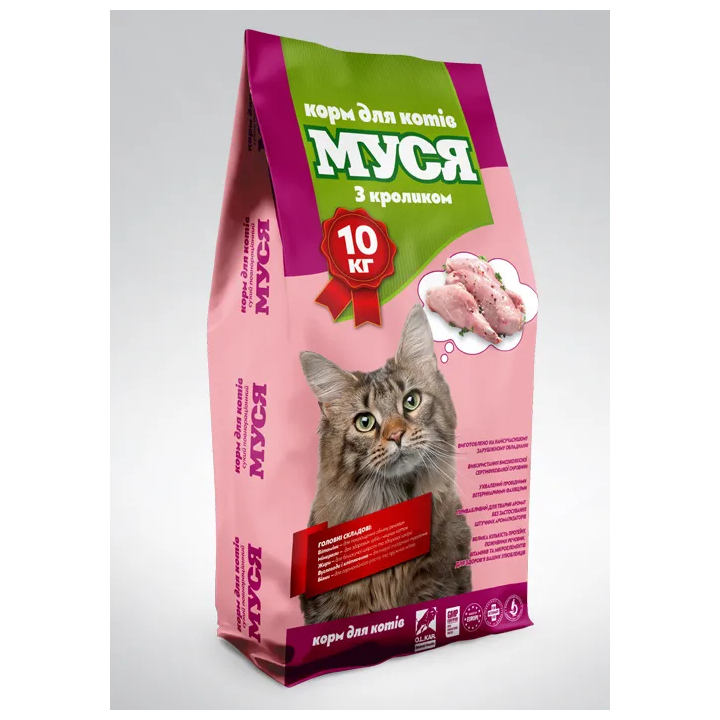 Муся Кролик 10 кг | Сухий корм для для котів