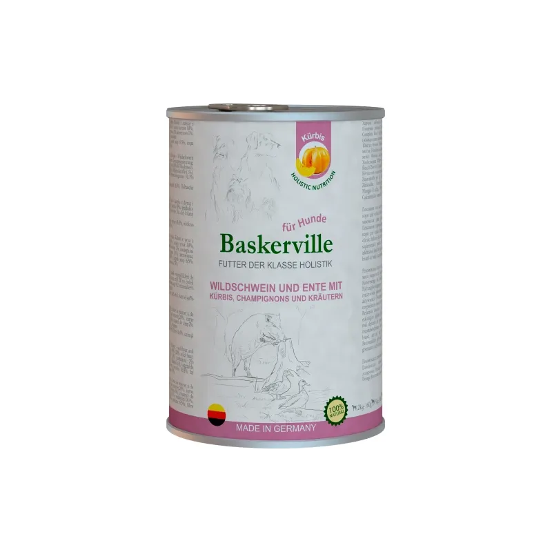 Baskerville Holistic Rind und Lachs, качка і кабан, 400 г