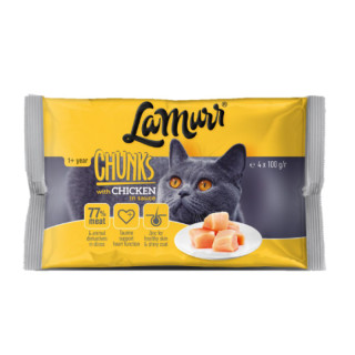 Вологий корм La Murr з куркою для дорослих котів усіх порід 100 г * 4 паучі