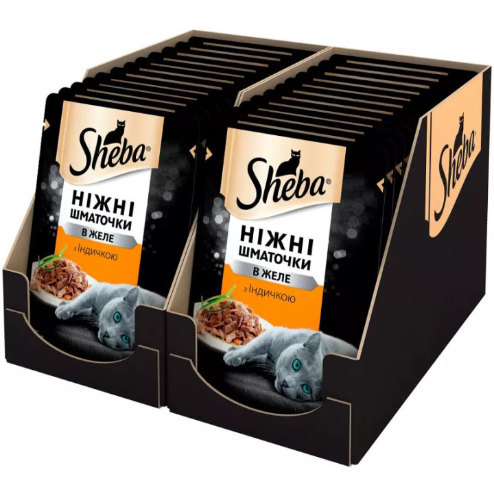 Sheba з Індичкою в желе 85 г Консервований Корм Для Котів Delikatesse In Gelee