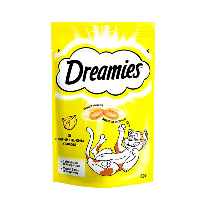 Dreamies ласощі для Котів Хрусткі подушечки з сиром 60 г