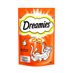 Dreamies ласощі для Котів Хрусткі подушечки паштет з Куркою 60 г