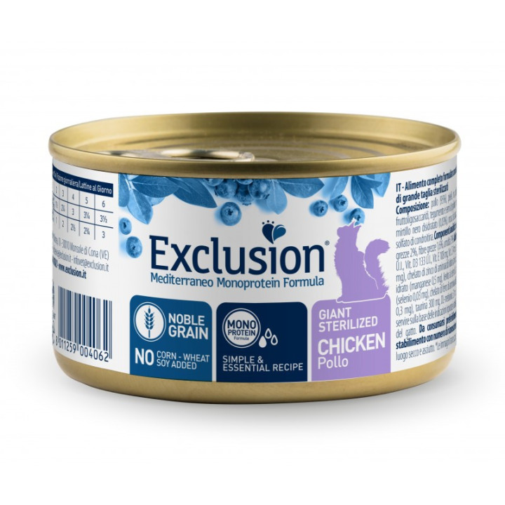Exclusion Sterilized Giant Cat Chicken 0.085 кг | Вологий корм для стерилізованих котів великих порід з куркою