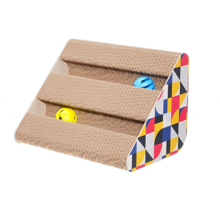 Інтерактивна дряпка AnimAll Трикутник з м'ячиками | для котів