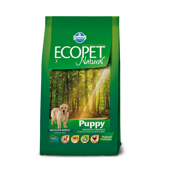 Сухий корм Farmina ECOPET NATURAL Puppy Medium для цуценят середніх порід, з куркою, 12 кг