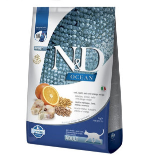 Farmina N&D Ocean Тріска Апельсин корм для котів 5 кг - ZooOpt