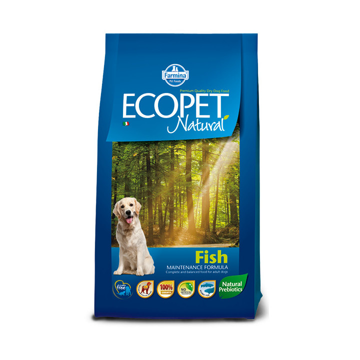 Сухий корм Farmina ECOPET NATURAL Adult для собак середніх порід з чутливим травленням, риба, 12 кг