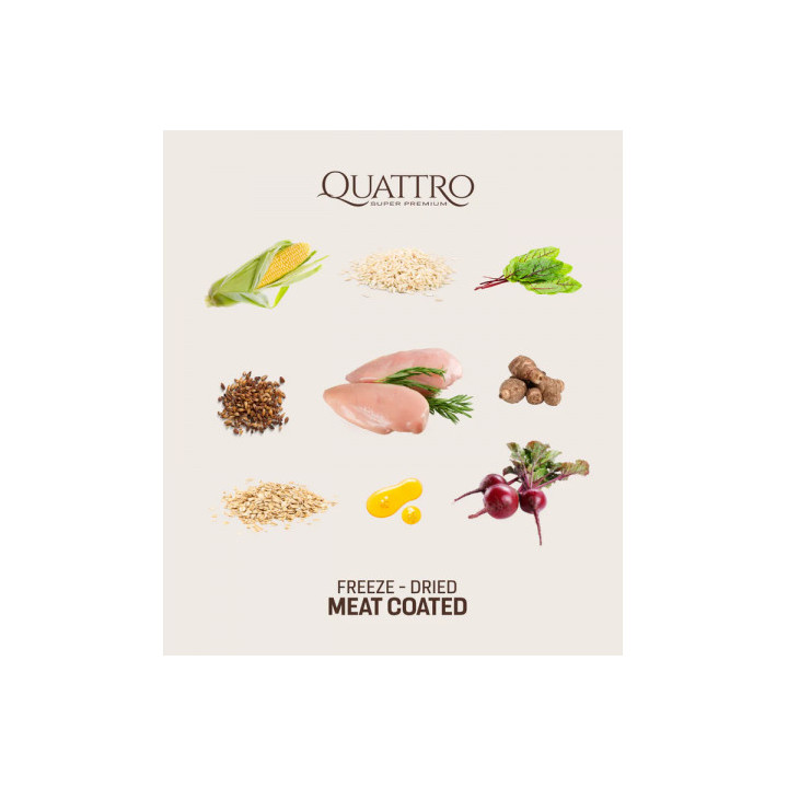 Quattro Adult Mini Корм для дорослих собак дрібних порід з куркою 1.5 кг