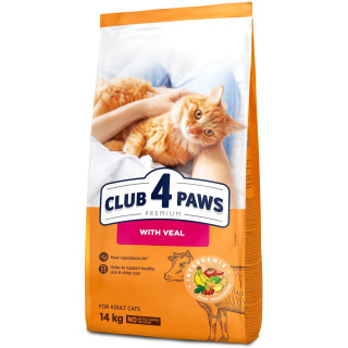 CLUB 4 PAWS Преміум Телятина корм для котів 14 кг