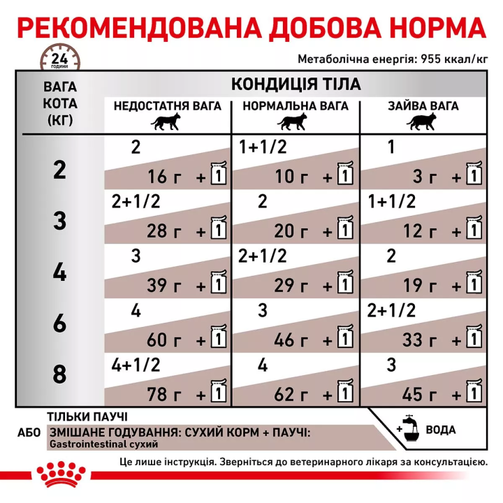 4+2 Royal Canin GastroIntestinal Cat Pouches 0.085 кг | Консервований Корм у паучах для ко