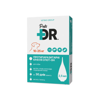 Dr.Pets краплі від бліх та кліщів для собак від 10 до 25 кг - купити захист на 30 днів