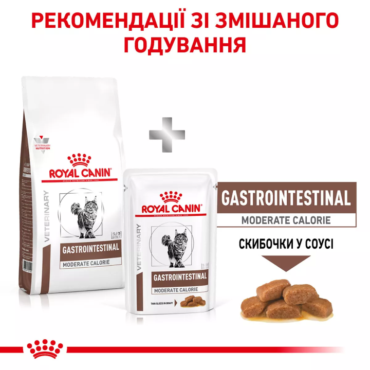 Royal Canin Gastro Intestinal Moderate Calorie 2 кг | Сухий Корм для котів Гастроінтестінал помірна калорійність
