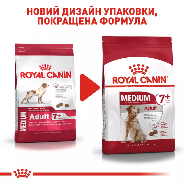 Замовити Medium Adult 7+ (4 кг) Royal Canin | Знижка до 23% | Відправка з Києва по Україні