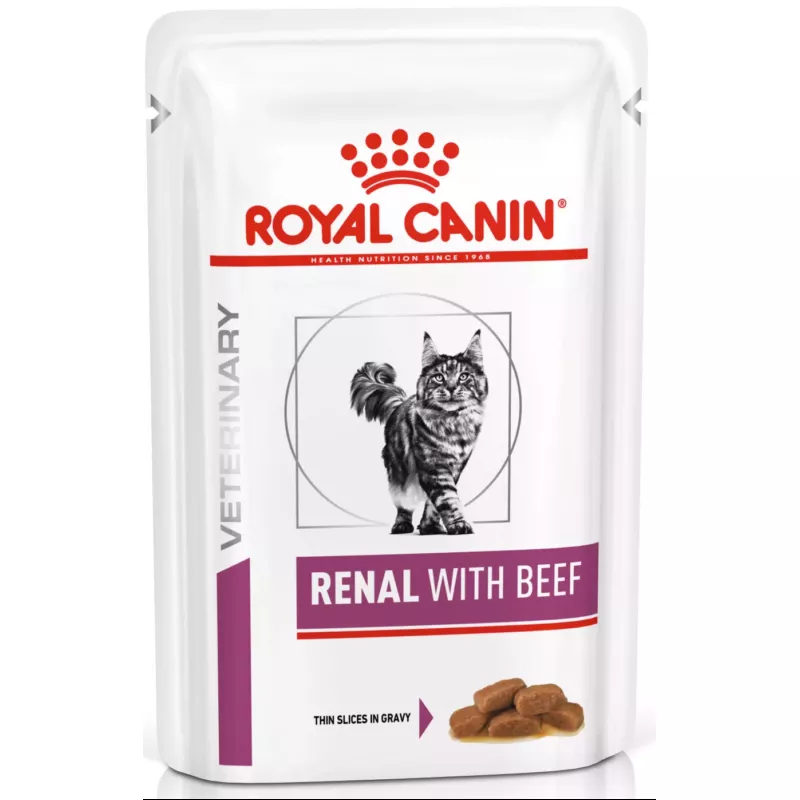 Renal With Beef Pouches 0.085 кг | Royal Canin | Консервований Корм Для Котів При Нирковій Недостатності Яловичина