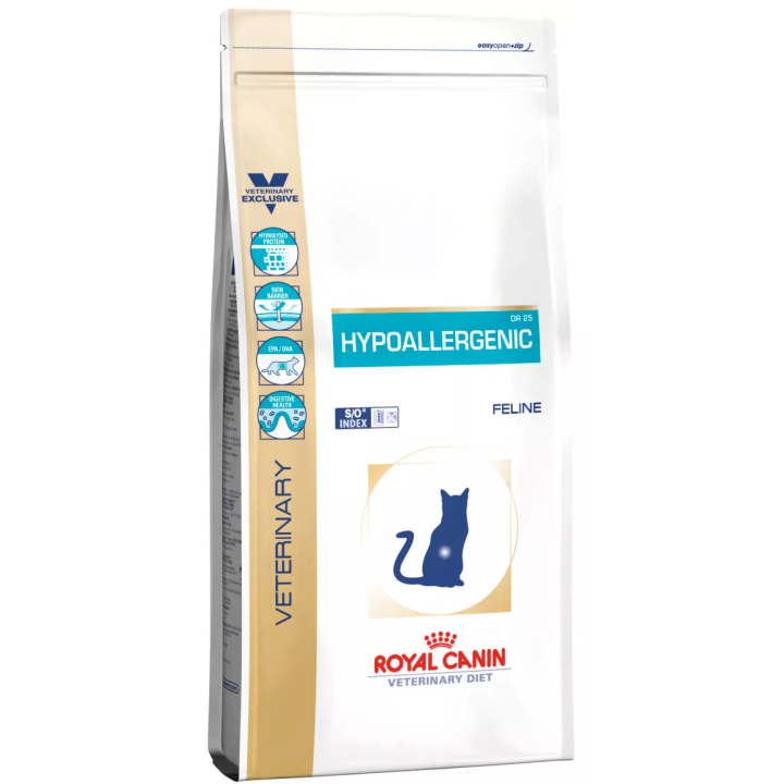 Попередній дизайн упаковки сухого корму для котів Royal Canin Hypoallergenic 0.4 кг