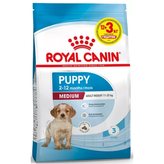 Замовити Medium Puppy 12+3 (15 кг) Royal Canin | Знижка до 23% | Відправка з Києва по Україні
