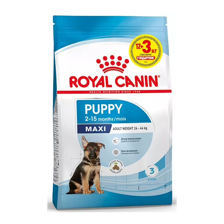 Замовити Maxi Puppy 12+3 (15 кг) Royal Canin | Знижка до 23% | Відправка з Києва по Україні