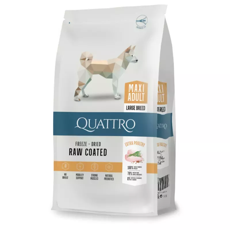 Maxi Adult 3 кг | Quattro | корм для дорослих собак великих порід з м'ясом птиці