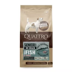 Senior&Diet Fish Small Breed 1,5 кг | Quattro | корм для собак дрібних порід від 10 років з білою рибою та крилем