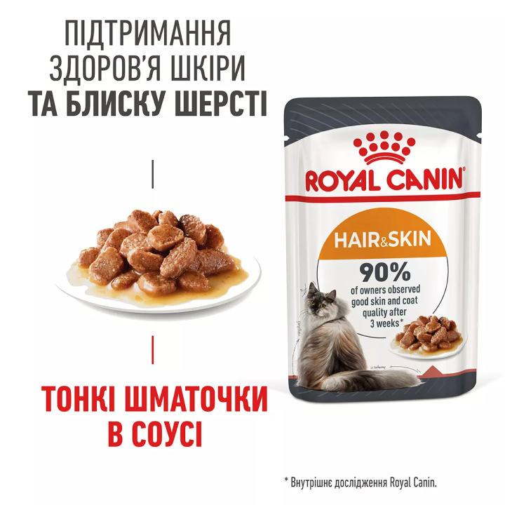 Замовити HAIR & SKIN CARE в Соусі 0.085 кг Royal Canin | Знижка до 23% | Відправка з Києва по Україні