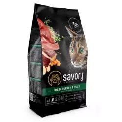 Корм SAVORY сухий для котів гурманів зі свіжою індичкою та качкою 0.4кг