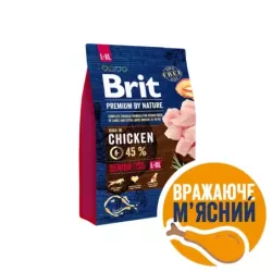 Корм Brit Premium сухий для собак великих та гігантських порід похилого віку Бріт Преміум Дог Сеньйор L/XL з куркою 3кг