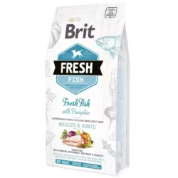 Корм Brit Fresh сухий для дорослих собак великих порід для м'язів та суглобів Бріт Фреш Едалт Лардж з рибою та гарбузом 2.5кг