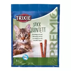 Ласощі Trixie для котів Тріксі Преміо "Quadro-Sticks" палички домашня птиця/печінка 5г 5шт/упак