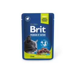 Корм вологий Brit Premium пауч ягнятина для стерилізованих котів 100г aрт.111831/548446