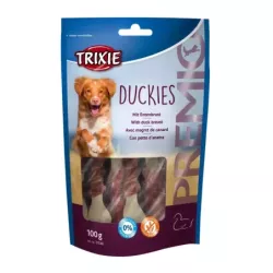 Ласощі Trixie для собак Тріксі Преміо Duckies кальцієві кісточки з качкою 100г