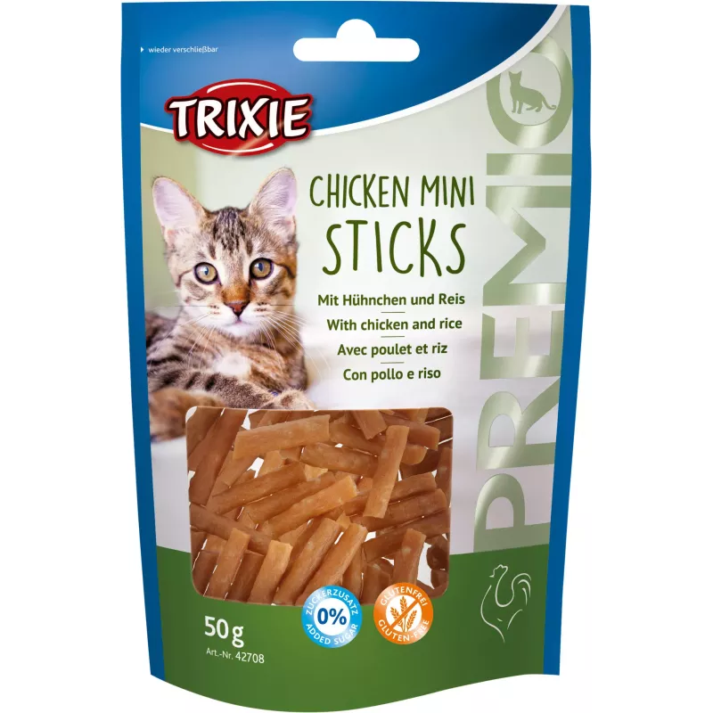 Ласощі Trixie для котів Тріксі Преміо "Mini Sticks" курка/рис 50г