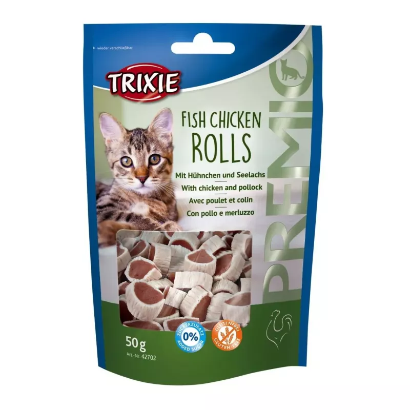 Ласощі Trixie для котів Тріксі Преміо "Rolls" курка/минтай 50г