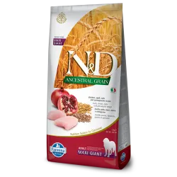 Farmina N&D Low Grain Dry Dog Food для собак гігантських порід, курка з гранатом, 12 кг