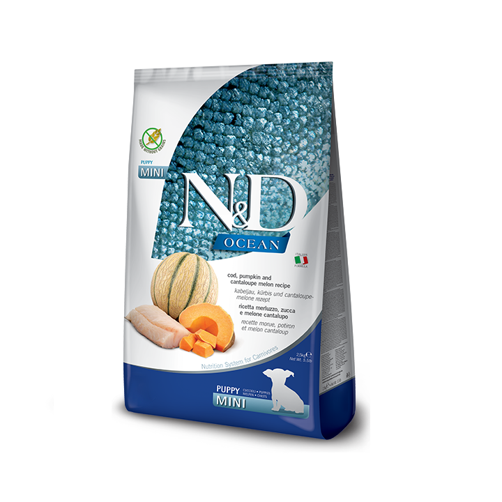 Farmina N&D Ocean для цуценят Тріска/Диня 800г купити беззерновий