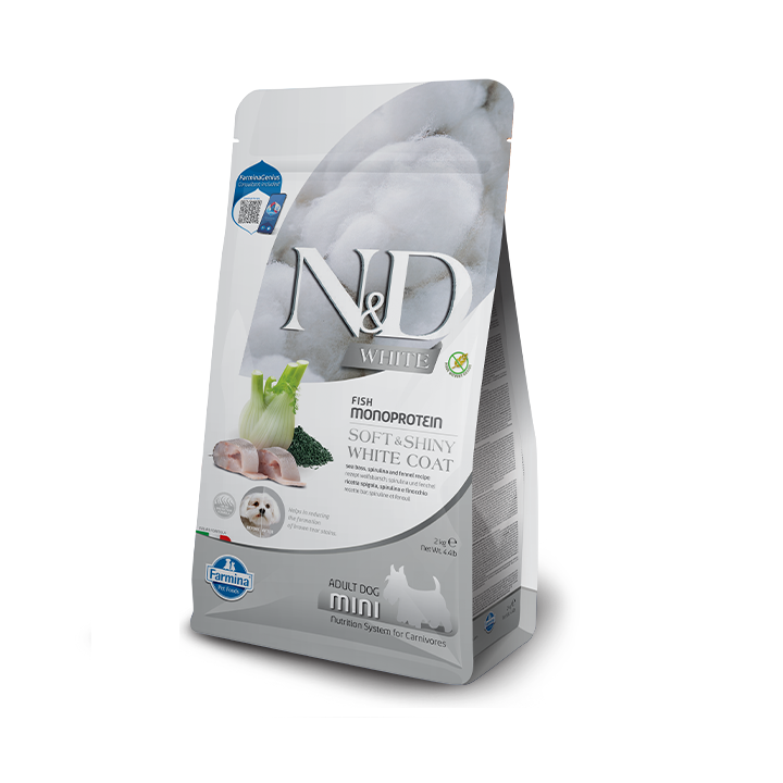 Farmina N&D WHITE корм для білої шерсті собак з сібасом 2 кг