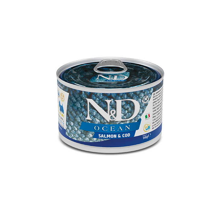 Farmina N&D Ocean вологий корм для собак Лосось Тріска 140г | zooopt.net