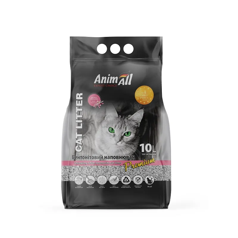 Бентонітовий наповнювач AnimAll Premium Baby Powder 10 л для котів