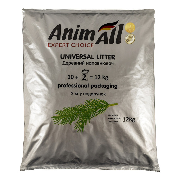 Деревний наповнювач AnimAll 12 кг (10+2) - купити за низькою ціною