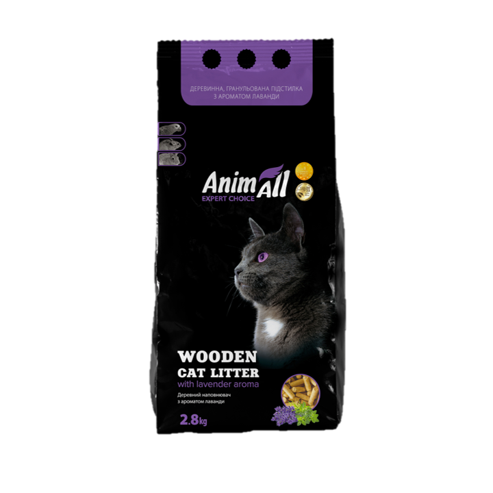 Деревний наповнювач AnimAll Лаванда 2.8 кг для котів | zooopt.net