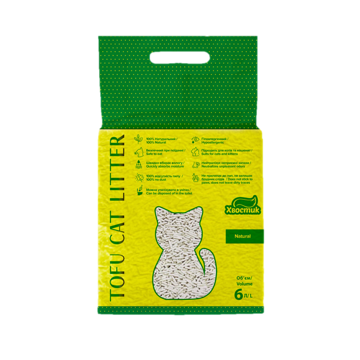 Наполнитель Хвостик тофу классик без аромата, 6л