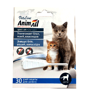 Краплі від бліх AnimAll VetLine для тварин до 4 кг | ZooOpt