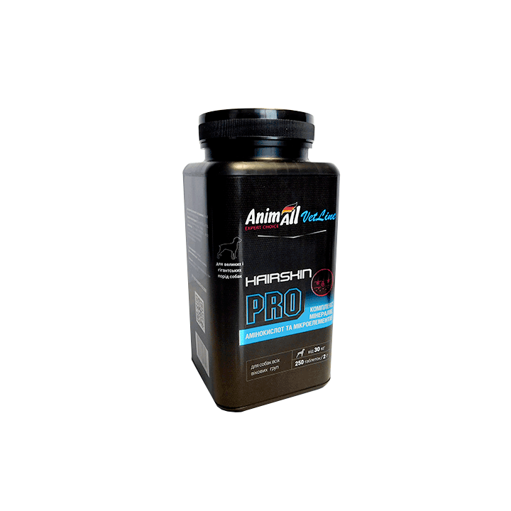 Вітаміни для шерсті собак AnimAll Hair Skin PRO 250 таб - купити
