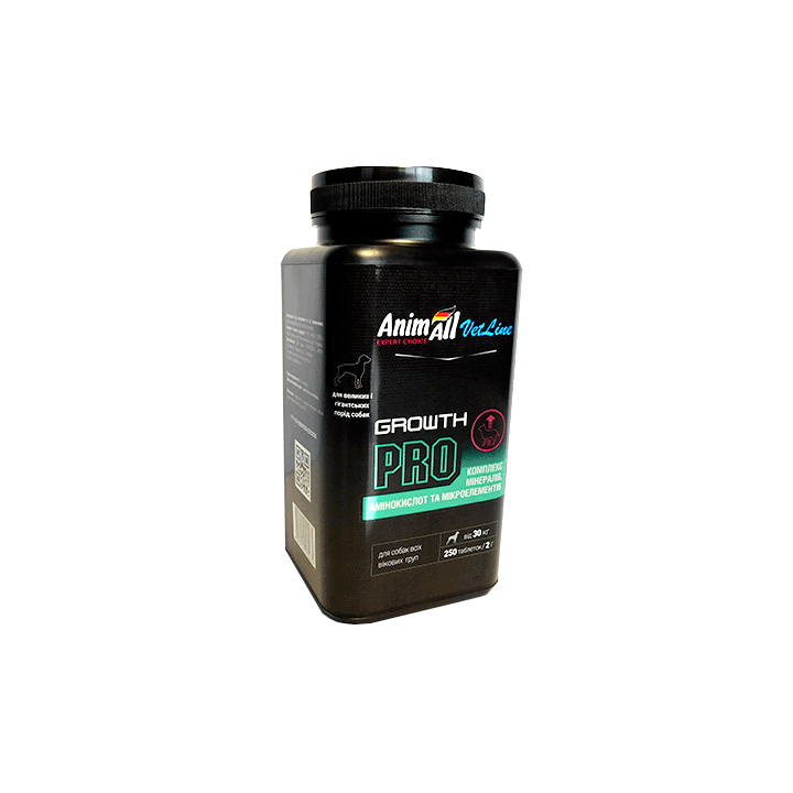 Вітаміни Growth PRO для великих собак (250 таб) | AnimAll VetLine