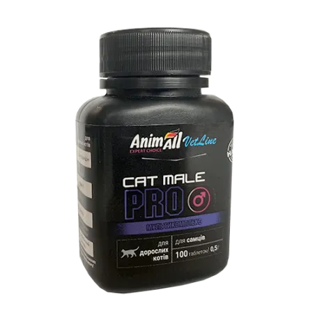 AnimAll VetLine CAT MALE PRO - Вітаміни для дорослих котів 0.5 г × 100 табл