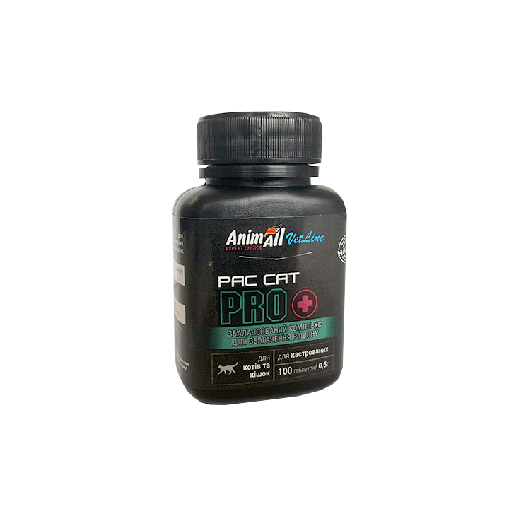 Вітаміни AnimAll PAC CAT PRO для стерилізованих котів 100 табл