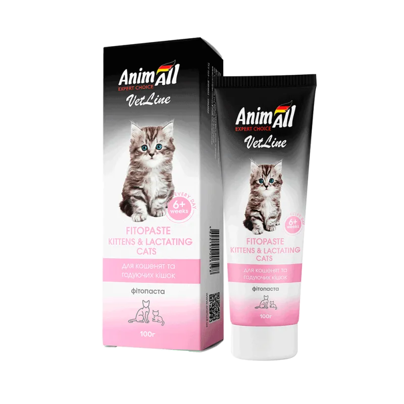 Фитопаста AnimAll VetLine Kittens&ampLactating Cats для котят и кормящих кошек, 100 г