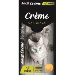 Ласощі AnimAll Crème для котів зі смаком курки, 6х15 г