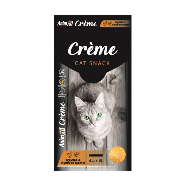 Крем-ласощі AnimAll Crème курка-креветки 90г | ZooOpt