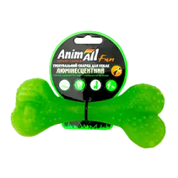 AnimAll Fun кістка для собак, люмінесцентна, 15 см, зелена