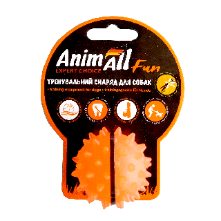 Іграшка м'яч-каштан AnimAll Fun для собак 5см помаранчевий